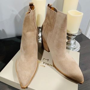 Marc Fisher Light Grey Oshay Pointed Toe Bootie